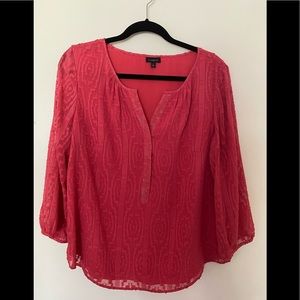 Talbots 3/4 Sleeve Coral Top